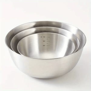 3pcs Stainless Steel Bowl Set - Versatile for Salads, Noodles, Soups & More - Durable 304 Stainless Steel, Ideal for Cooking, Baking & Food Storage