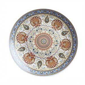 Bohemian Hand-Painted Ceramic Dinner Plate - Creative Pattern, Shallow Design for Home & Restaurant Use